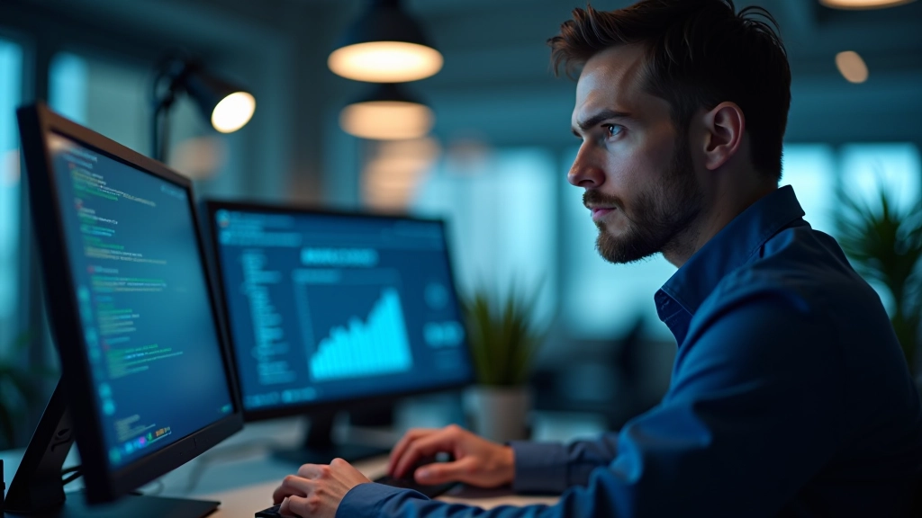 Cybersecurity professional at secure workspace