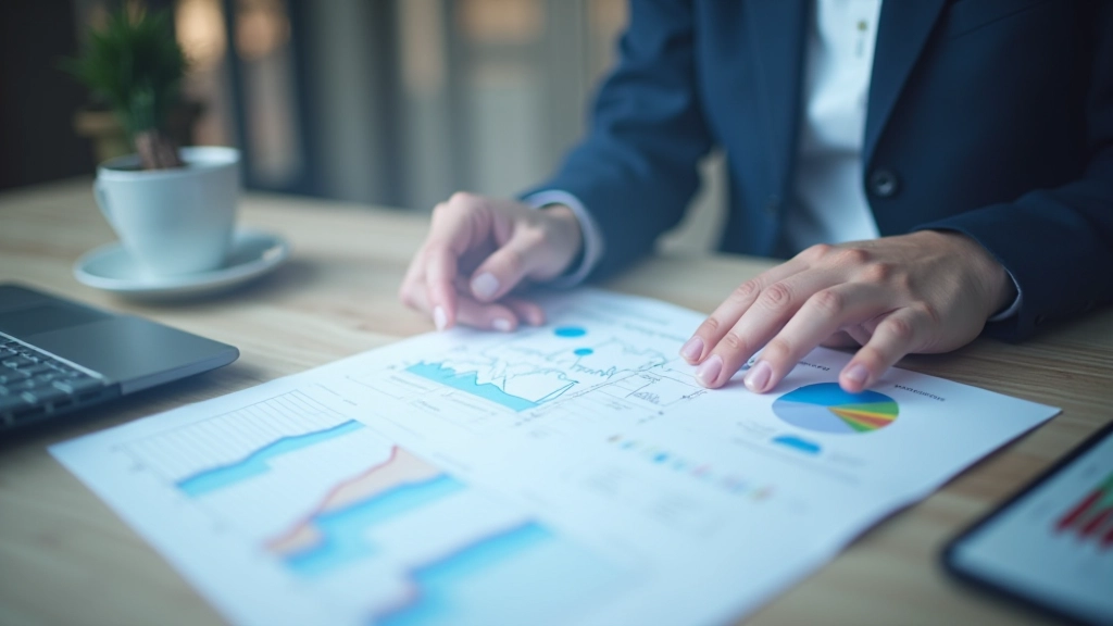 Data protection strategy document with charts, professional security planning on desk